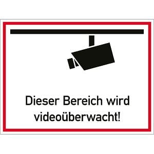 Moedel Dieser Bereich wird videoüberwacht, Alu, 400x300 mm, 99103