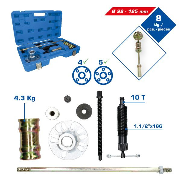 Brilliant Tools Hydraulischer Ausdrücker-Satz für Antriebswellen, 8-teilig, BT671200