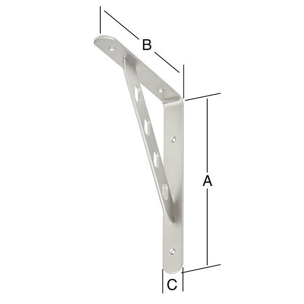 Vormann Alpha Line Garderobenkonsole 250 x 200 mm, nickelmatt, VE: 2 Stück, 000144250NM