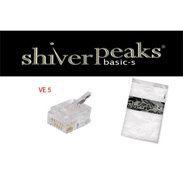 shiverpeaks BASIC-S, Netzwerk Modular-Stecker RJ12 6polig, 6 Kontakte belegt, DEC-Ausführung, vergoldete Kontakte, VE: 5 Stück, BS72050-DEC-5