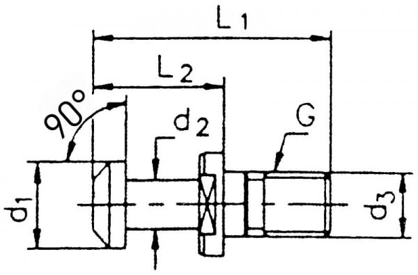 MACK Anzugsbolzen MAS-BT 50, 90°, M24, ohne Bohrung, 13-9882B-50-90