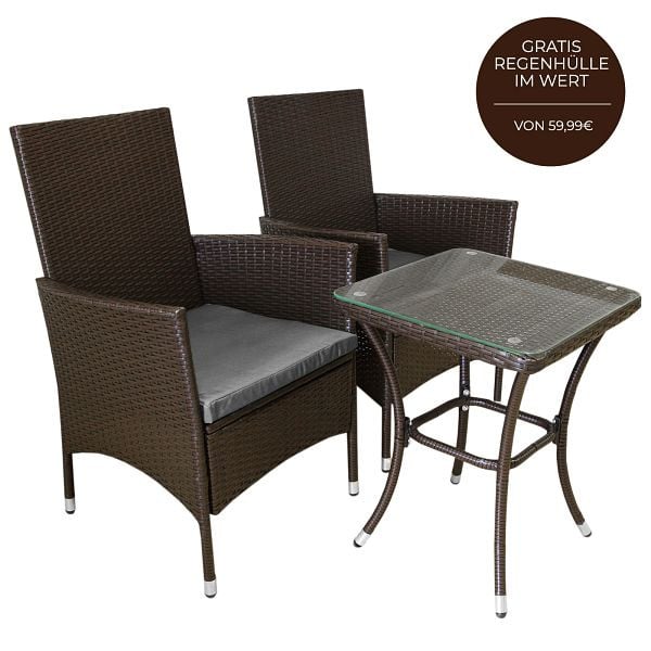 Monster Jardi Rattan Bistro Set Braun, 27119