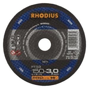 Rhodius PROline FT33 Freihandtrennscheibe, Durchmesser [mm]: 150, Stärke [mm]: 3, Bohrung [mm]: 22.23, VE: 25 Stück, 200773