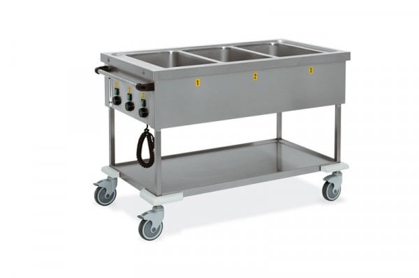 ETERNASOLID Bain Marie, Vierkantrohr 2,5 × 2,5 cm und Platten aus Edelstahl AISI 304, gebürstet, ES7378