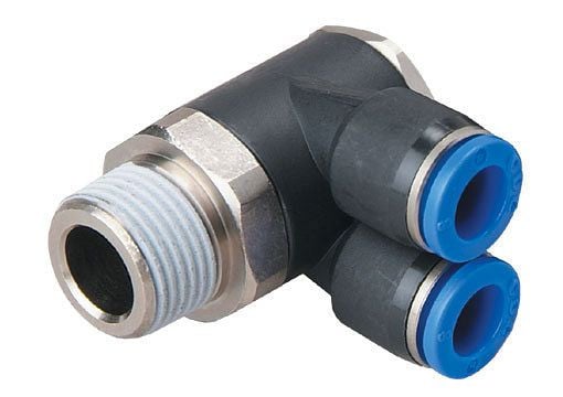 timmer B-YVTEdk-8-1/4-KU, Y-Verteiler-Einschraubverschraubung konisch Gewinde PTFE beschichtet, Gewinde: 1/4", VE: 5 Stück, 03181233