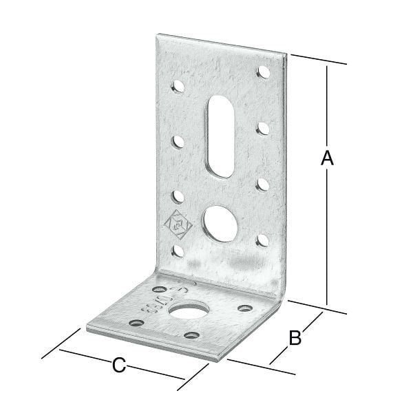 Vormann Winkelverbinder 90 x 48 x 48 sendzimir verzinkt, VE: 20 Stück, 071194000