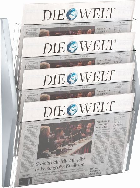 helit Wandbogendisplay "the arc" 4 x DIN A3 quer, silber, H6270400