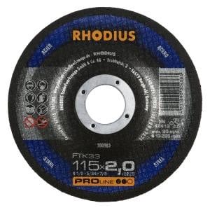 Rhodius PROline FTK33 Freihandtrennscheibe, Durchmesser [mm]: 115, Stärke [mm]: 2, Bohrung [mm]: 22.23, VE: 25 Stück, 200983