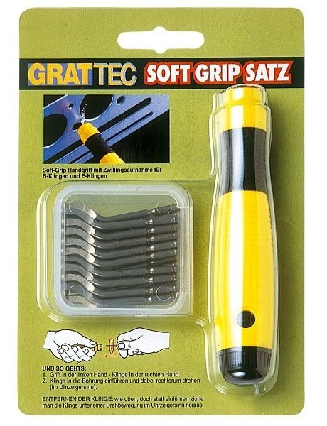 GratTec Satz mit Soft-Grip Halter und 20 Plus-Klingen E100S, EL-SG2000