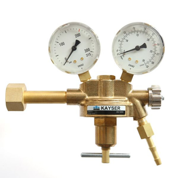 Kayser Druckregler 'Argon/Co2', mit 2 Manometer, Ø 63mm, 54683