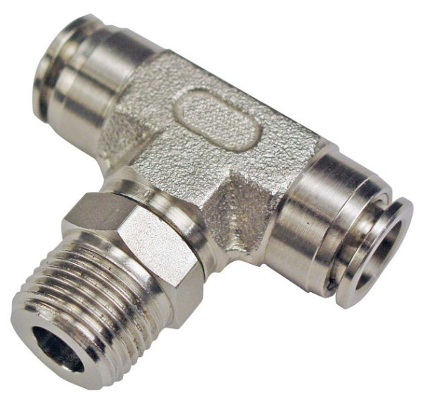 timmer BS-TEdk-4-1/8-VA, T-Einschraubverschraubung, drehbar, konisch, Edelstahl, Schlauch-Ø: 4 mm, Gewinde: 1/8'', VE: 10 Stück, 03020090