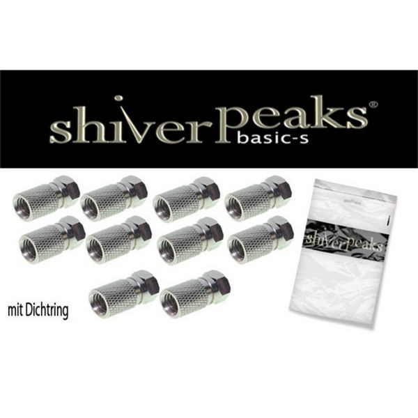 shiverpeaks BASIC-S, F-Stecker 7,5, mit Dichtungsring, mit großer Mutter, VE: 10 Stück, BS85012-R10