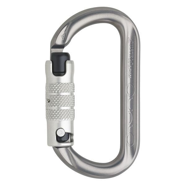 AustriAlpin Karabiner OVALO, ID 3-Wege-Autolock, eloxiert, VE: 40 Stück, KA35B3-G-ID