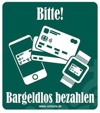 Contacto Schild ''Bargeldlos zahlen'', selbstklebend, 9 cm, 7594/095