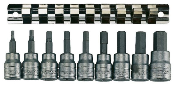 Teng Tools 3/8"-Sechskantbit-Steckschlüssel, Clipschienen-Set, 9 Teile, M3812