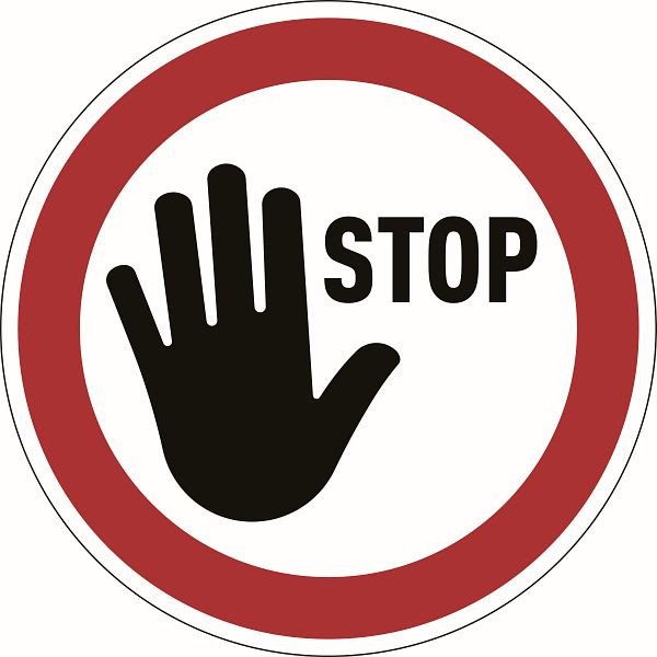 DURABLE Verbotsaufkleber ''STOP'' Ø 430 mm ablösbar, 104203