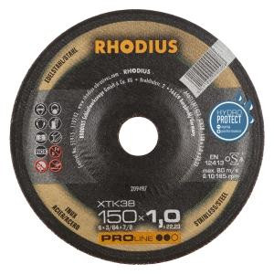 Rhodius PROline XTK38 Extradünne Trennscheibe, Durchmesser [mm]: 150, Stärke [mm]: 1.5, Bohrung [mm]: 22.23, VE: 25 Stück, 209497