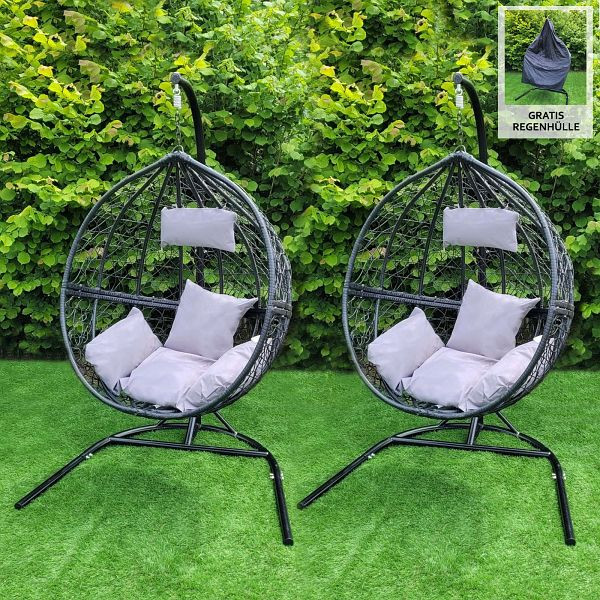 Monster 2 Polyrattan Hängesessel Schwarz, 28558