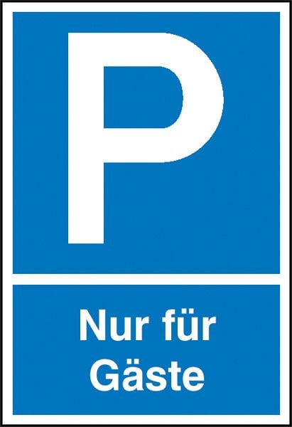 SafetyMarking Parkplatzschild, Symbol: P, Text: Nur für Gäste, BxH 40x60 cm, Aluminium, 11.5118