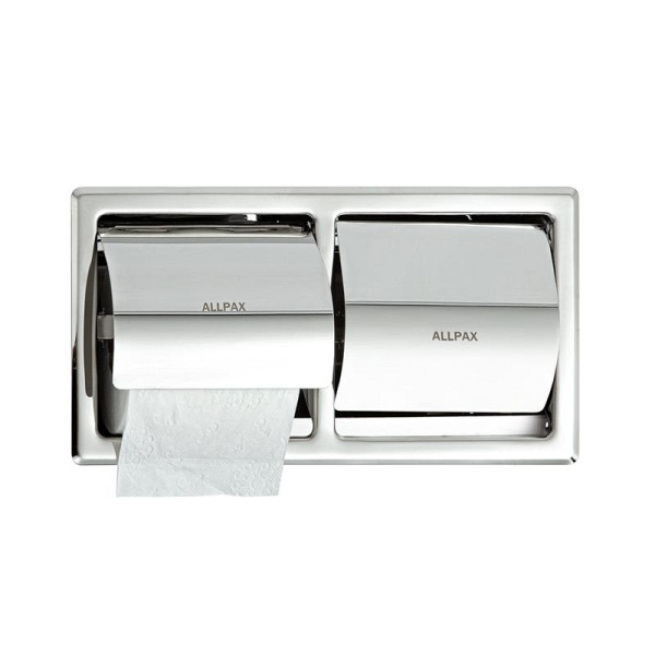 ALLPAX Toilettenpapierhalter Edelstahl 2 Rollen, Wandeinbau, 10013801