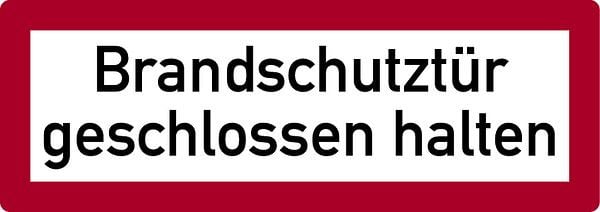 Schilder Klar Brandschutzzeichen Brandschutztür geschlossen halten, 297x105 mm Folie selbstklebend, 159/07