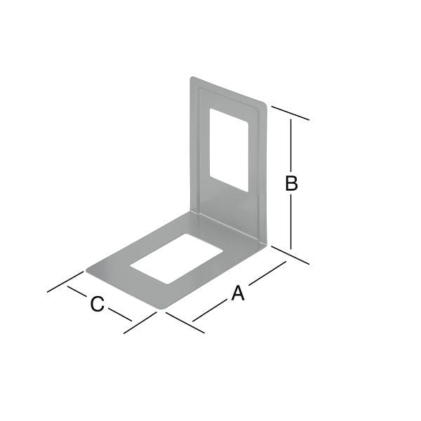 Vormann Bücherstütze 120 x 130 x 80 aluweiß, 062706120WA