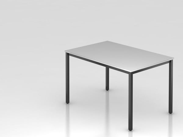 Hammerbacher Besprechungstisch 120x80cm Grau/Schwarz eckig, Rechteckform, VDQ12/5/D