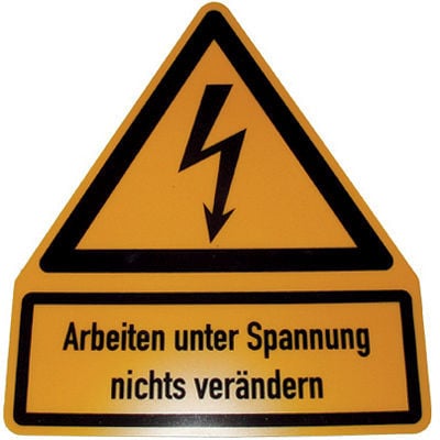 Preising Schild "Arbeiten unter Spannung", 5503E-SCHILD-AUS