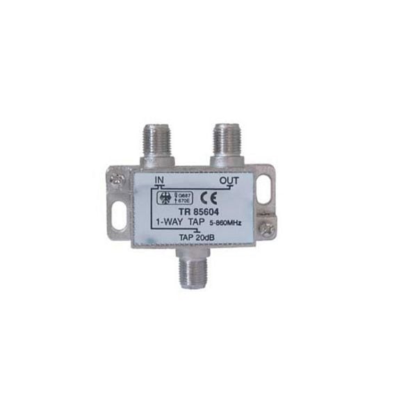 S-Conn F-Serie, Stammabzweiger, 1-fach, 8,5 dB, 5 - 1000 MHz, BZT - CE - 85 dB - A-Quality, 85601-A