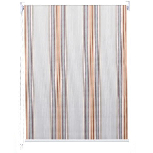 Mendler Rollo HWC-D52, Fensterrollo Seitenzugrollo Jalousie, 70x160cm Sonnenschutz Verdunkelung blickdicht, grau/braun/orange, 63294