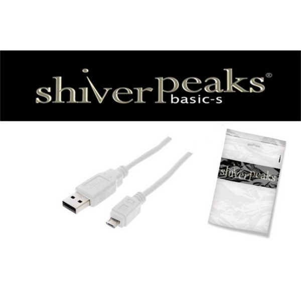 shiverpeaks BASIC-S, USB-Micro Kabel, USB-A-Stecker auf USB-B MICRO Stecker, weiß, 1,0m, BS77181-W