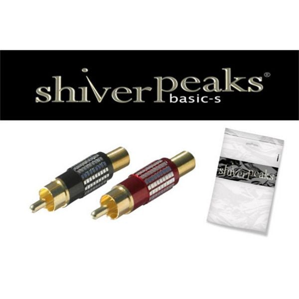 shiverpeaks BASIC-S, Cinchstecker, vergoldet, 6-8mm, Griffkörper Alu rot und schwarz, BS52025-SET