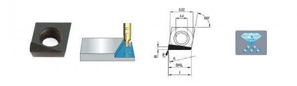 Karnasch Eck-Wendeplatte CVD CXHW 09 T3 PD FR 8 Schneideinsatz für Plan-Eckfräser, 296615