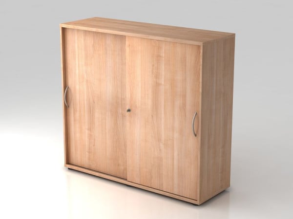 Hammerbacher Schiebetürschrank 3OH 120cm Bogengriff Nussbaum/Nussbaum, 120x40x110 cm (BxTxH), V1753S/N/N/BM