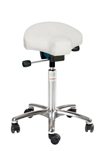 Global Professional Seating Gamma m/EASY Seat Sattelstuhl, Kunstleder weiß, 462038312