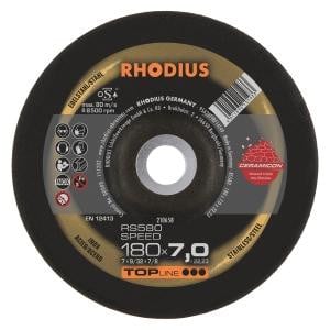 Rhodius TOPline RS580 SPEED Schruppscheibe, Durchmesser [mm]: 180, Stärke [mm]: 7, Bohrung [mm]: 22.23, VE: 10 Stück, 210658