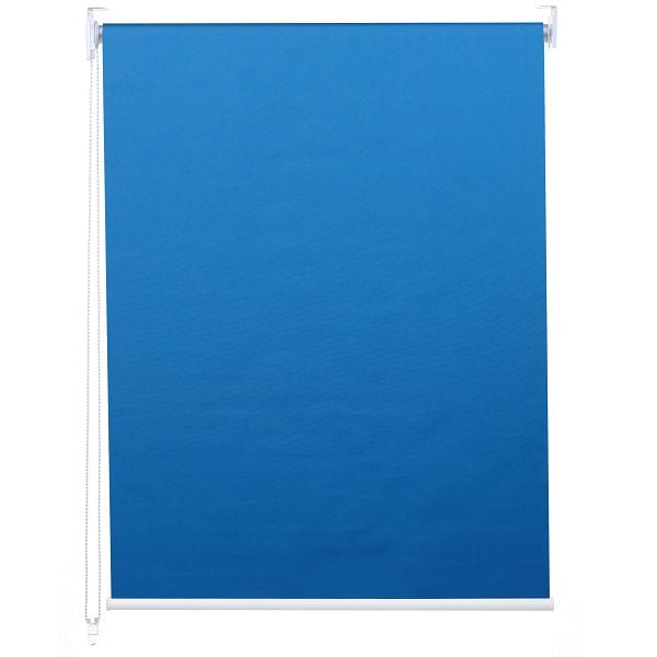 Mendler Rollo HWC-D52, Fensterrollo Seitenzugrollo Jalousie, 70x160cm Sonnenschutz Verdunkelung blickdicht, blau, 63293