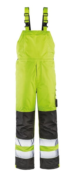 4PROTECT Warn-Winter-Wetterschutz-Latzhose ATLANTA, leuchtgelb/grau, Größe: XS, VE: 5 Stück, 3485-XS