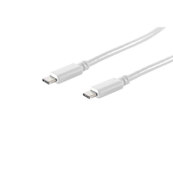 shiverpeaks BASIC-S, USB Kabel 3.1 C Stecker auf USB 3.1 Typ C Stecker (Gen. 2) weiß 1,5m, BS13-45156