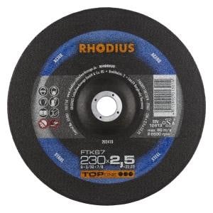 Rhodius TOPline FTK67 Freihandtrennscheibe, Durchmesser [mm]: 230, Stärke [mm]: 2.5, Bohrung [mm]: 22.23, VE: 25 Stück, 202410