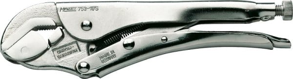 Hazet Grip-Zange, Kombinierte Maulform, Mit einer schwenkbaren Backe, für flaches und unsymmetrisches Material, Oberfläche: vernickelt, 753-10S