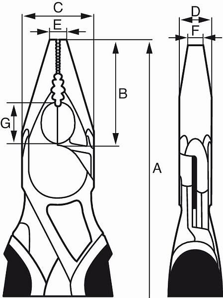 Bahco Kombizange mit Öffnungsfeder, Ergo, Zwei-Komponenten-Griff, phosphatiert, 160 mm, 2629G-160