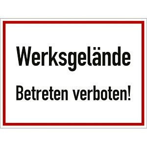 Moedel Werksgelände Betreten verboten!, Alu, 400x300 mm, 99077