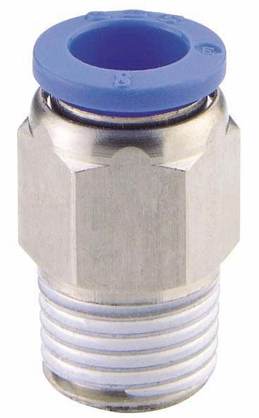 timmer B-GEk-4-1/8-MSv-bl, Gerade Einschraubverschraubung konisch, Gewinde PTFE-beschichtet, Schlauch-Ø: 4 mm, Gewinde: 1/8", VE: 10 Stück, 03010600