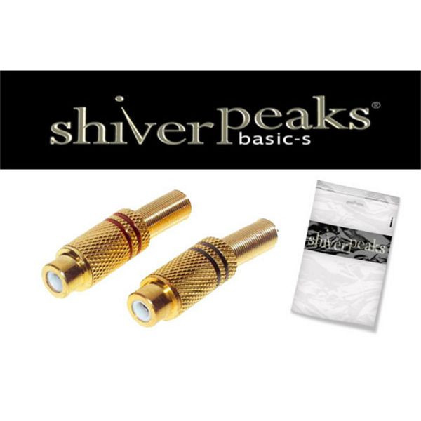 shiverpeaks BASIC-S, Cinchkupplung Metall vergoldet 6mm SET rot und schwarz, BS52021-SET