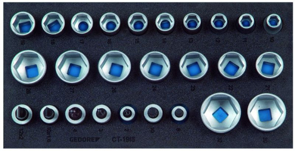 GEDORE Schaumeinlage leer, Satz Steckschlüssel-Einsätze 1/2'', CT, 2322331