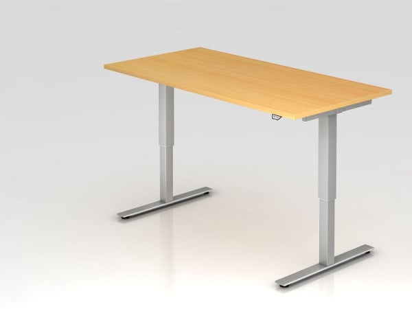 Hammerbacher Sitz-Steh-Schreibtisch elektrisch 160x80cm Buche, Arbeitshöhe 73 - 119 cm, VXMST16/6/S