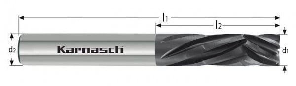 Karnasch Vollhartmetallfräser Typ 'V' ohne IK d= 12,0/L2=36/Z=6 DCC031 impuls, 290412120036