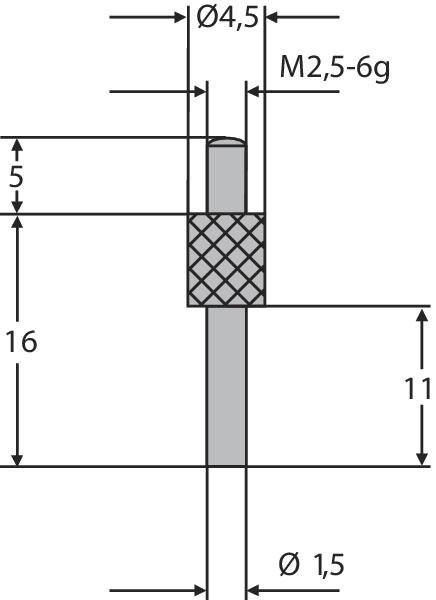 HELIOS PREISSER Messeinsatz, M2, 5mm ø, 1,5 mm, Länge 10 mm, 710165