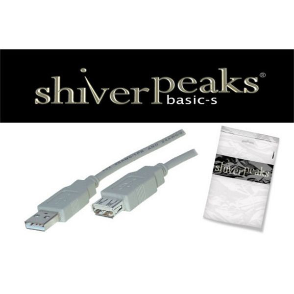 shiverpeaks BASIC-S, USB Kabel, Typ A Stecker auf Typ A Kupplung, Rev 2.0, 1,8m, BS77122